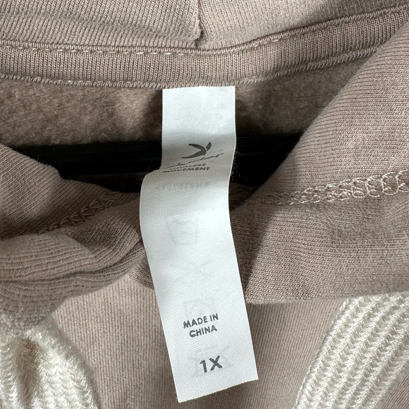 Glyder Women’s Vintage Oversized Cropped Hoodie Grey / Cream Size 1X - Picture 4 of 6